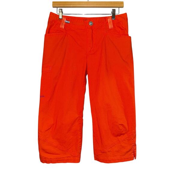 Patagonia Pants - Patagonia Common Threads Orange Capri Pants Ripstop Spell Out Hiking Women's